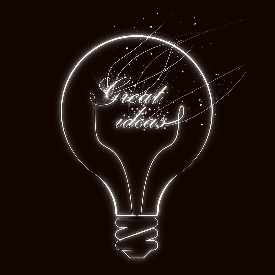 white, great, ideas light bulb illustration, Ideas, light bulb, illustration, idea, enlightenment, incidence, creativity
