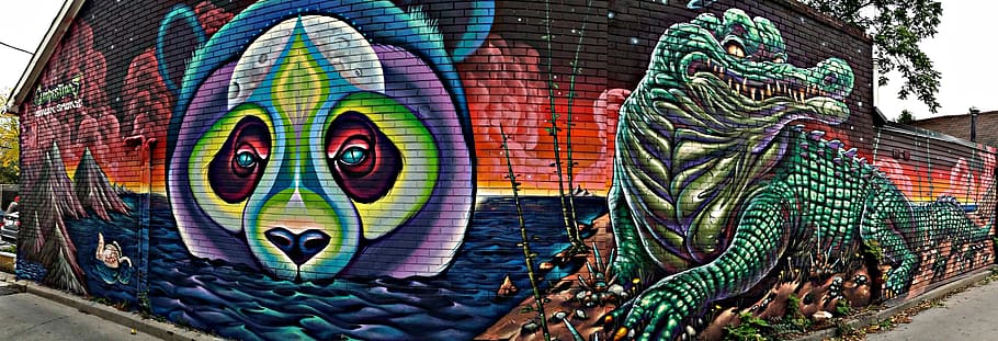 mural, grafiti, toronto, bruno shalak, art, urban, multi colored, creativity, art and craft, representation