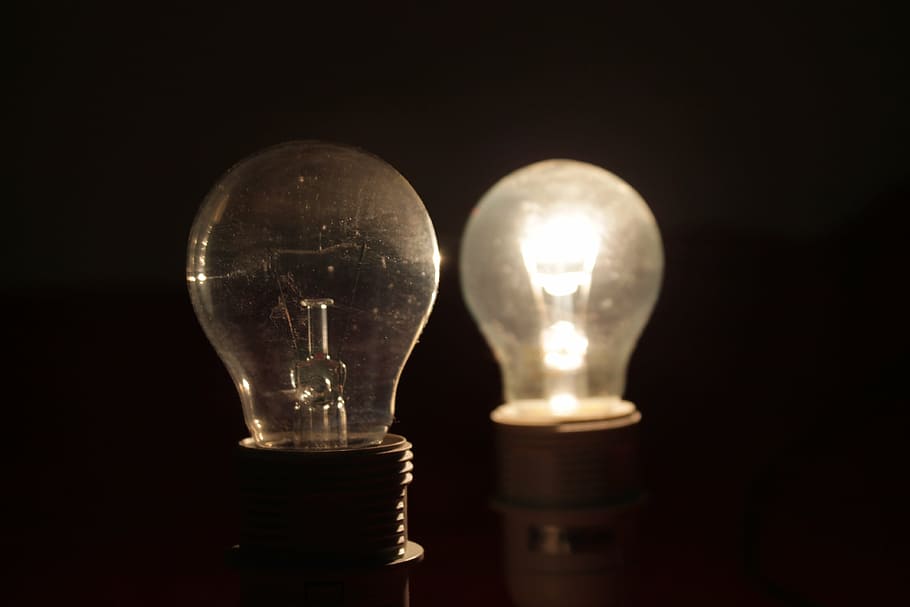 lampu, cahaya, gelap, api unggun abstrak, bola lampu, lampu listrik, peralatan pencahayaan, listrik, ide, kreativitas