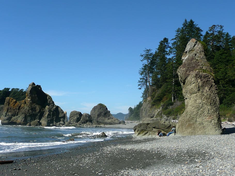 Ruby Beach, Beach, Washington, Usa, washington, olympic national park, shoreline, rocks, buttes, nature, scenery