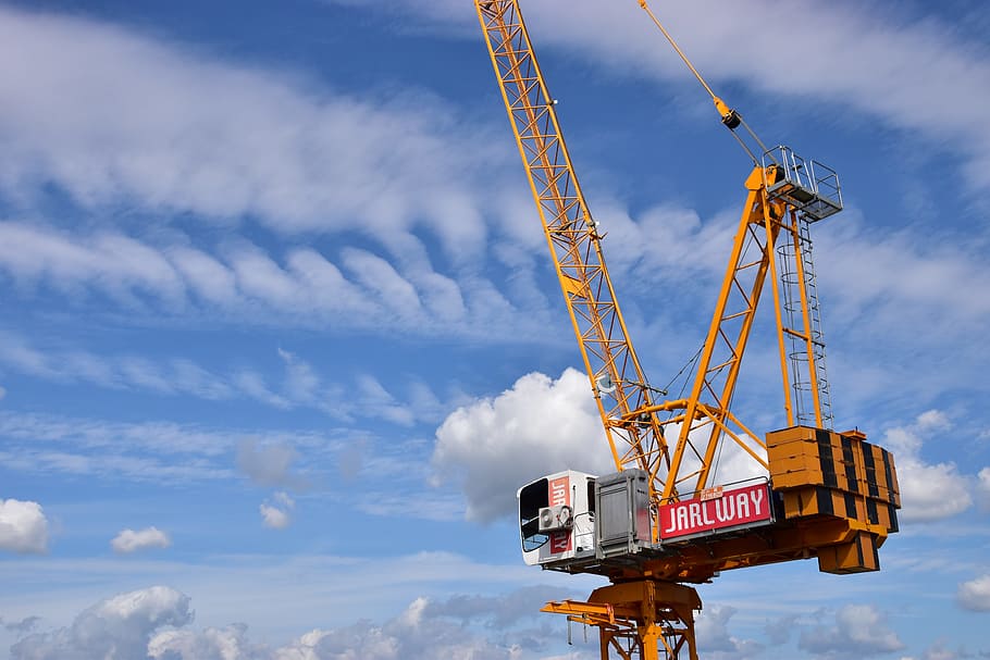 sky, tower cranes, corporation, cloud, cloud - sky, machinery, crane - construction machinery, industry, construction industry, construction site