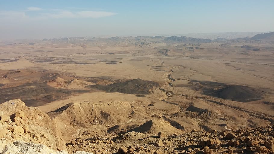 desert during daytime, desert, crater, negev, israel, landscape, canyon, nature, scenics - nature, environment