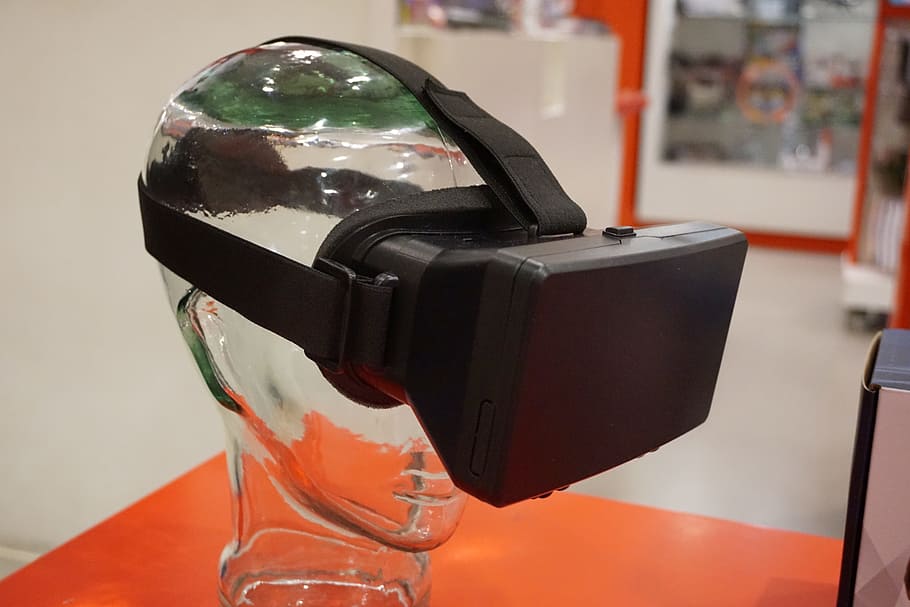 black vr glasses, black, VR, glasses, virtual reality, simulation, virtual, transportation, close-up, day