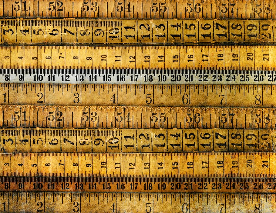 assorted brown rulers, measure, yardstick, tape, ruler, instrument of Measurement, centimeter, measuring, full frame, text