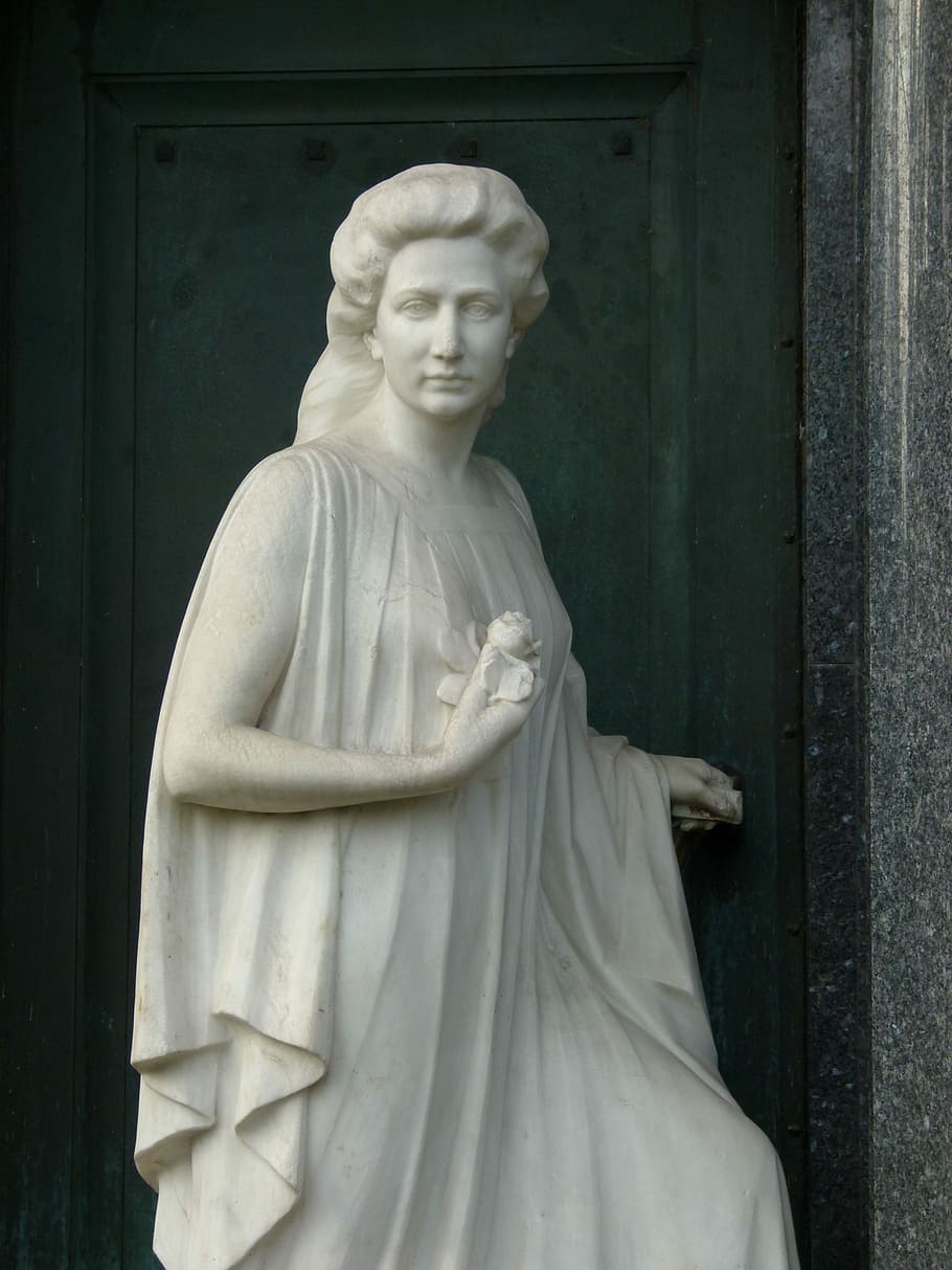 Marble, Farewell, Cemetery, woman sculpture, condolences, statue, sculpture, religion, architecture, day