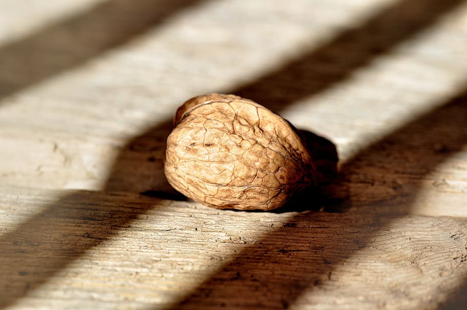 walnut, nut, healthy, food, wood floor, light and shadow, food and drink, healthy eating, wellbeing, wood - material