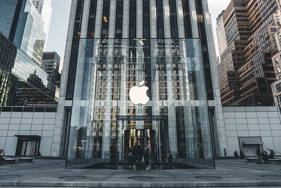 Apple, 5th Avenue, Nueva York, Manhattan, América, compras, arquitectura, ciudad, vidrio, estructura construida