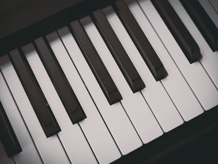 黒, 白, 電気, キーボード, 黒と白, 電気キーボード, ピアノ, 音楽, 楽器, クラシック