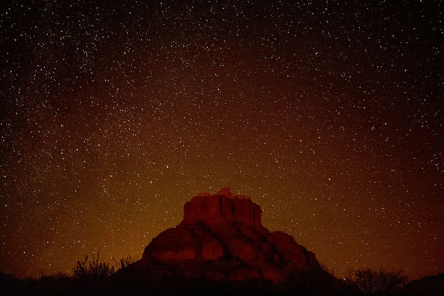 星雲, 岩の形成, 自然, 山, 崖, 空, 星, 夜, ユタ州, 風景