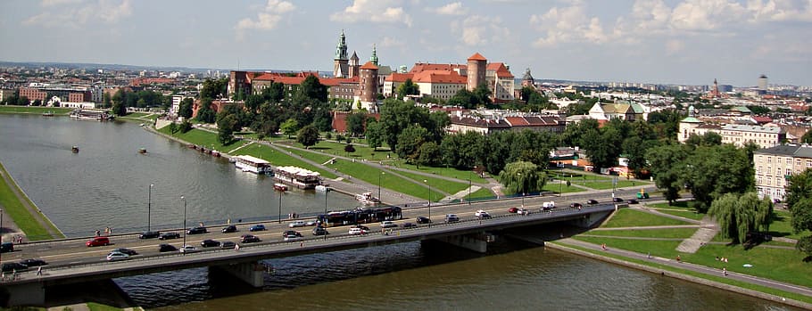 Kraków, Wawel, Castle, Poland, Monument, arsitektur, pariwisata, sungai, Cityscape, Eropa
