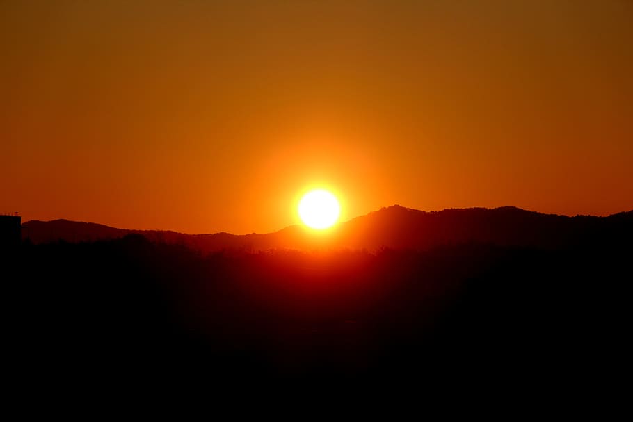 panoramic, sun, golden, hour, sunrise, sky, solar, landscape, mountain, morning