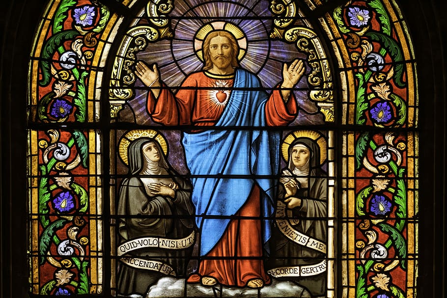 jesus christ painting, religious, stained glass, religion, chapel, cathedral, heritage, stained glass windows, cathedral church, light