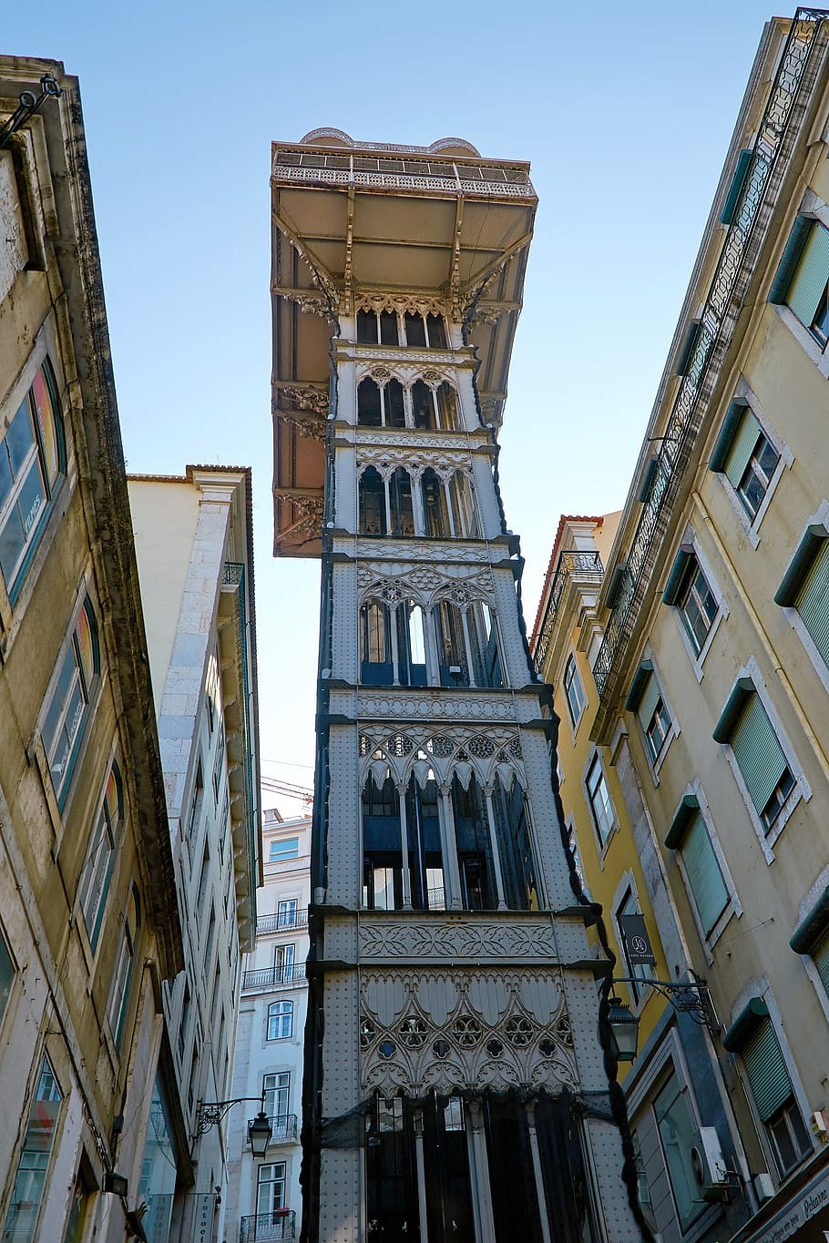 portugal, lisbon, lisboa, historic center, city, historically, architecture, tower, elevator, building