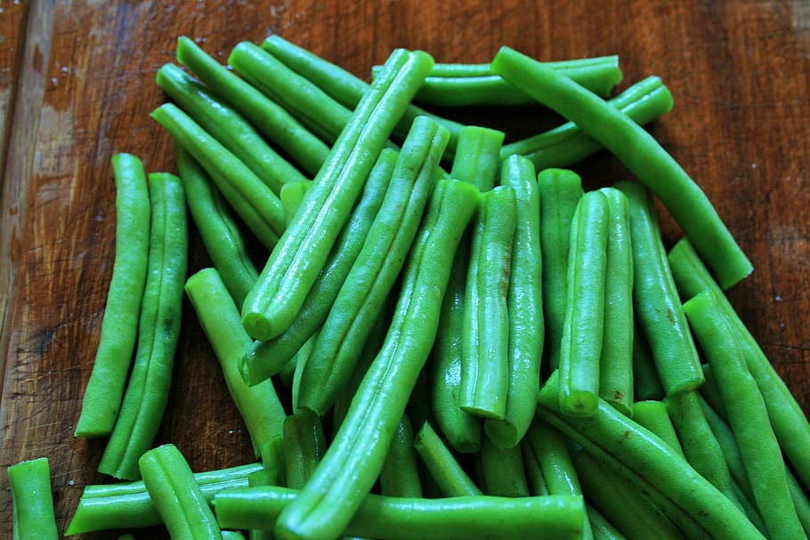 sliced string beans, Green Beans, Legumes, Fresh, Cut, vegetable, produce, food, green color, healthy eating