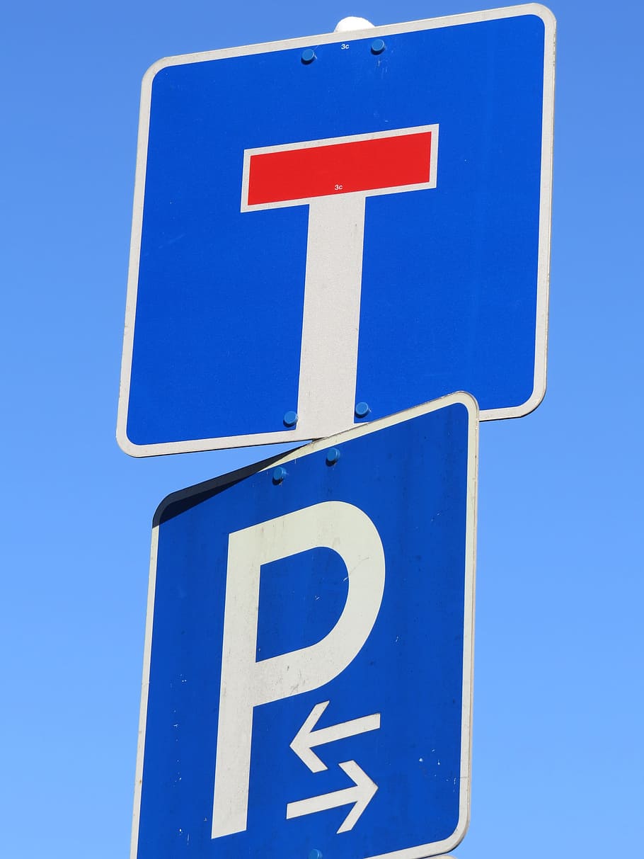 Signs, Dead End, Parking, blue, traffic signs, road sign, parking sign, wheelchair, transportation, differing abilities