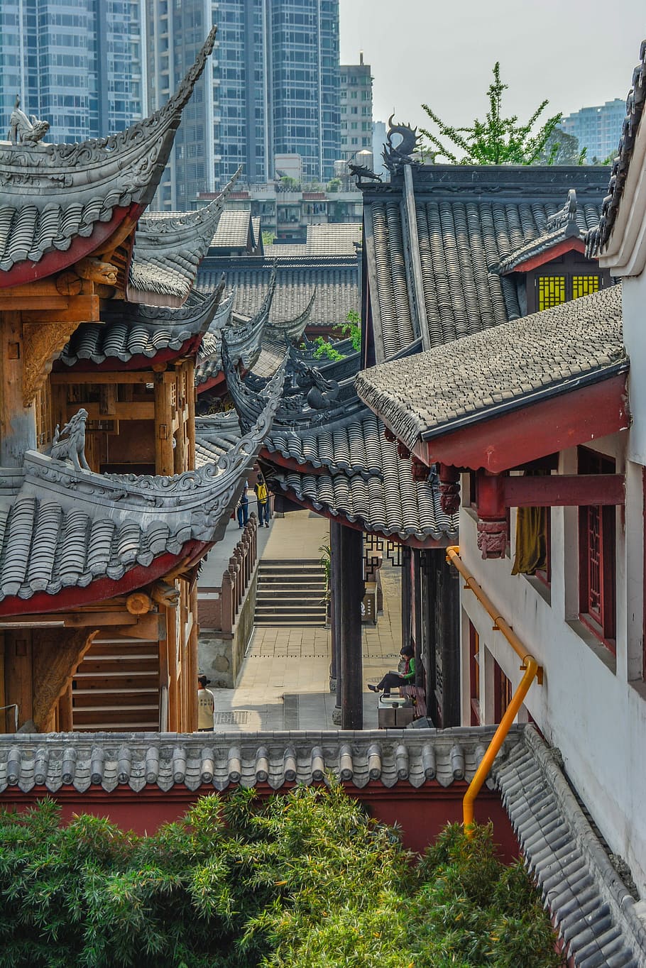 Chengdu, arquitetura antiga, templo, arquitetura, exterior do edifício, estrutura construída, história, telhado, religião, construção