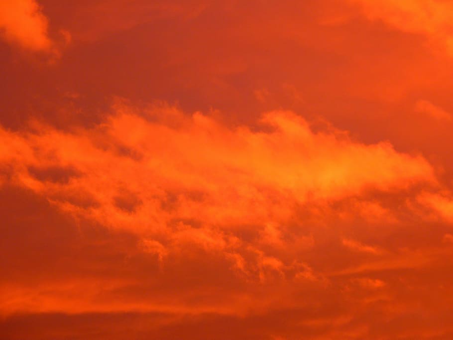 Sunset, Sun, Fire, Burns, sky, fiery, red, golden, legendary, clouds