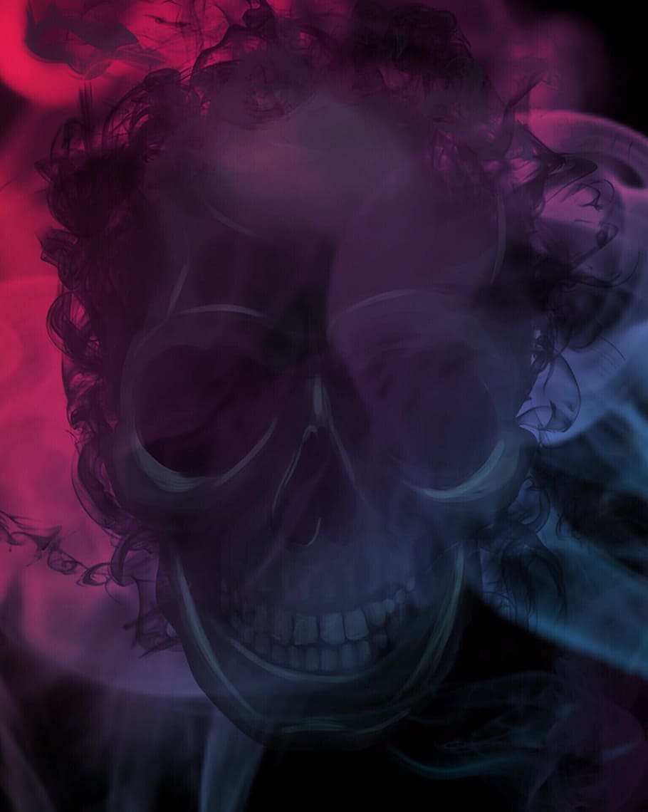 skull wallpaper, skull, art, digital art, design, skeleton, halloween, evil, spooky, close-up
