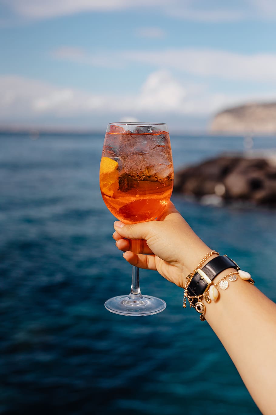 alkohol, Italia, minuman, sorrento, Liburan, laut, Laut Tengah, Musim panas, tepi laut, tangan manusia