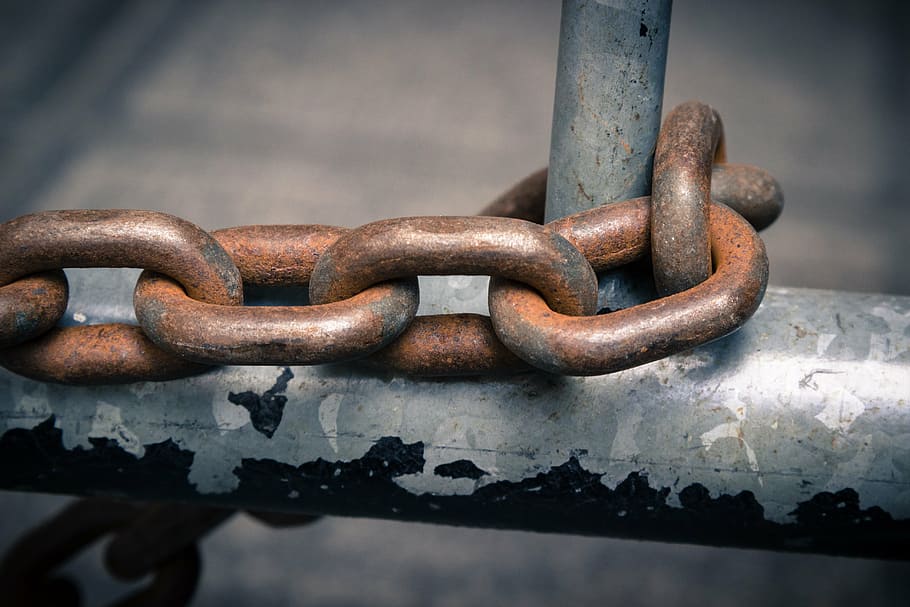 chain, metal, steel, iron, chained, hard, together, connected, connection, old