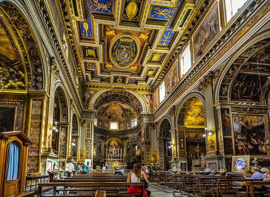 Catedral, Interior, Italia, italiano, iglesia, altar, rezar, religión, europeo, europa