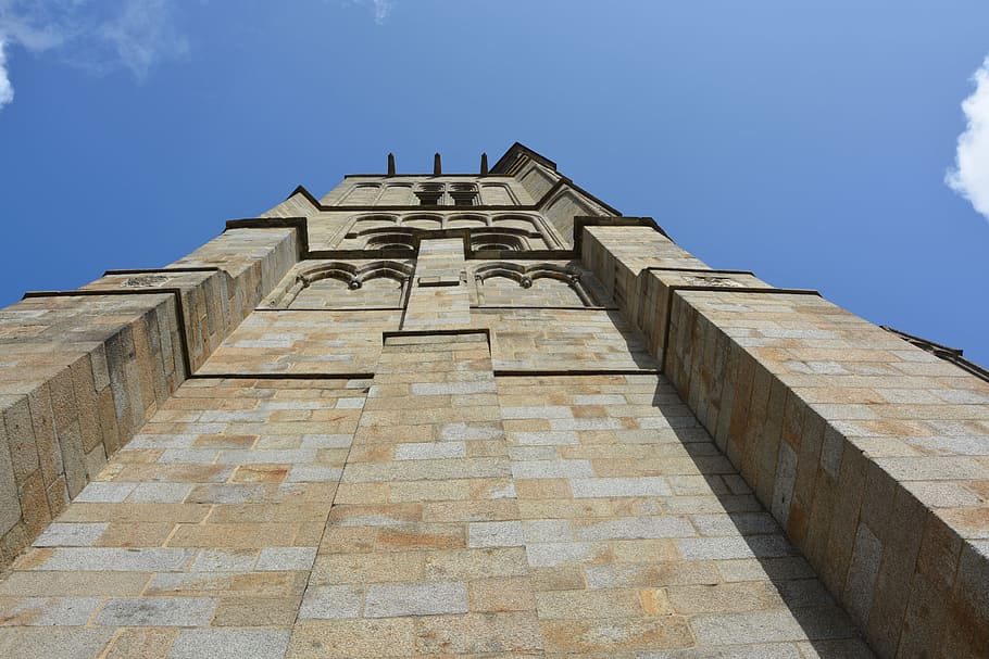 壁の大聖堂, 柱, 塔, 石, ブルターニュの大聖堂, 建築, 遺産, 記念碑, 構築された構造, 空