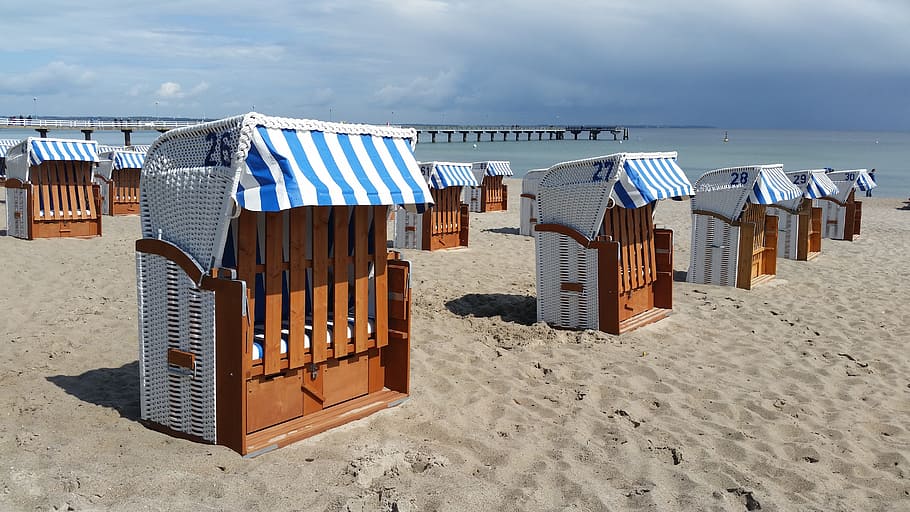 Mar Báltico, Mar, Playa, Silla de playa, arena, día, sin gente, naturaleza, tierra, silla de playa con capucha