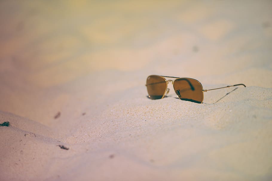brown, tinted, sunglasses, gray, sand, beach, summer, holiday, aviator, lifestyle