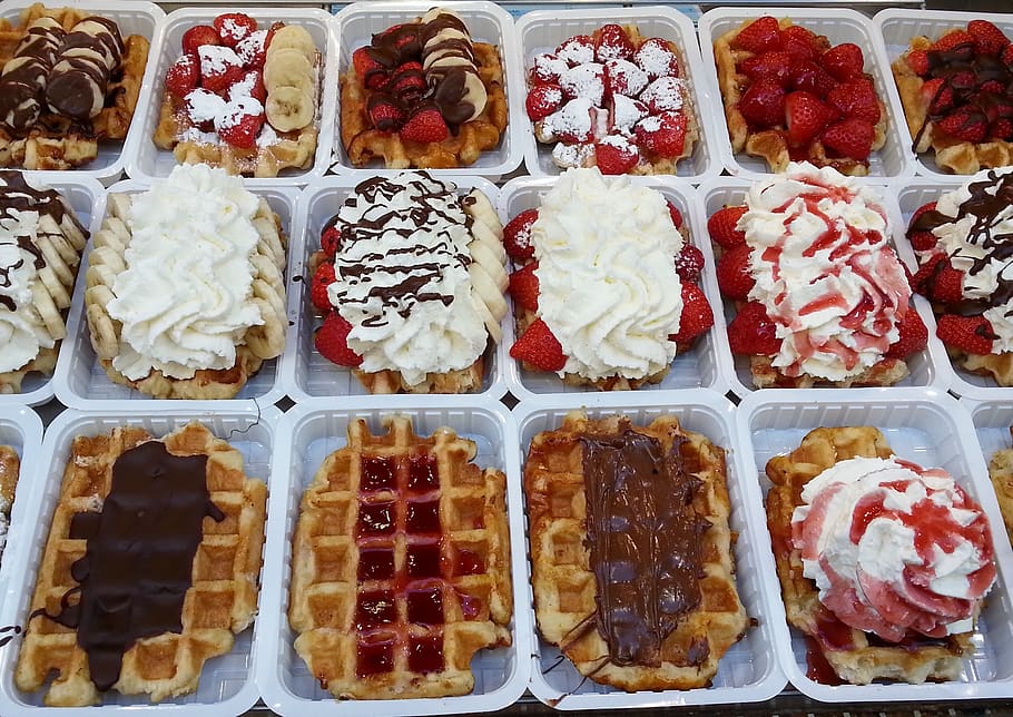 wafers, food, tasty, waffle, delicious, dessert, sweet, snack, pastry, cream