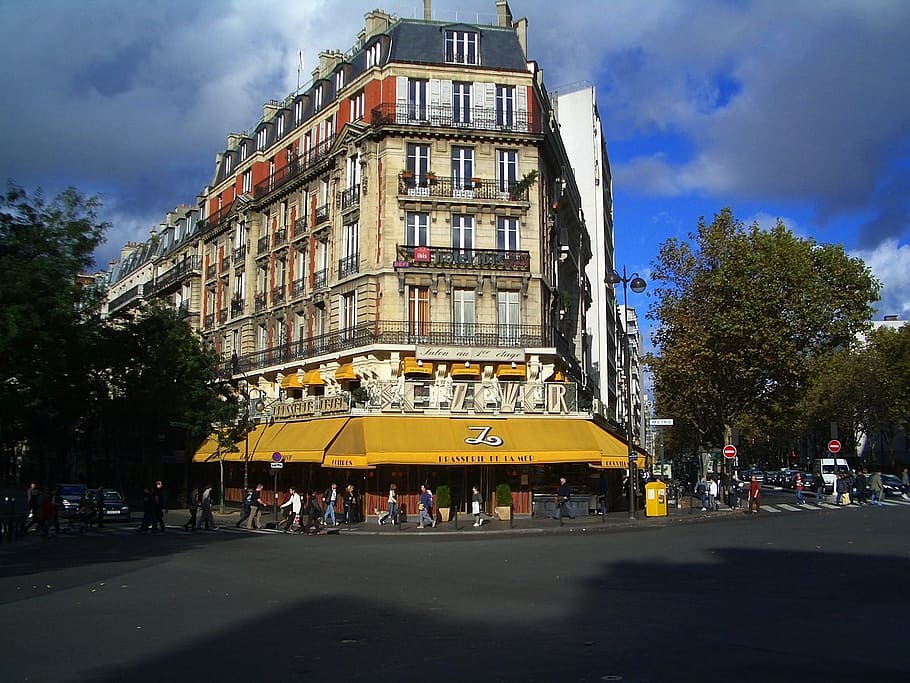 Paris, Prancis, Bangunan, Awan, Perancis, langit, jalan, perkotaan, kota, arsitektur