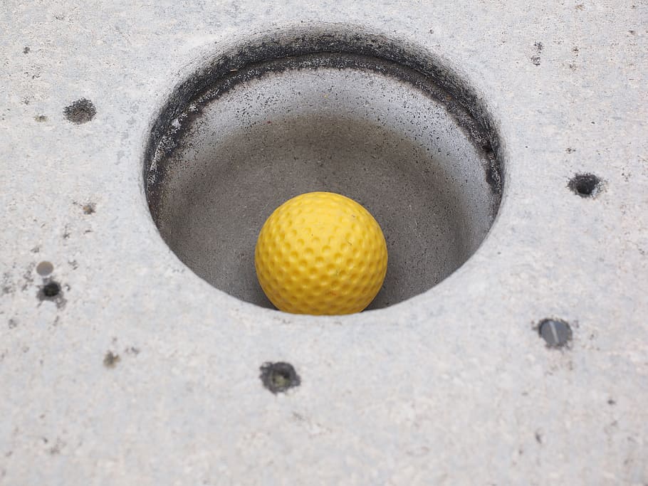 hole, ball, mini golf ball, putting, target circle, ball guide, miniature golf, minigolf plant, ground golf, skill game
