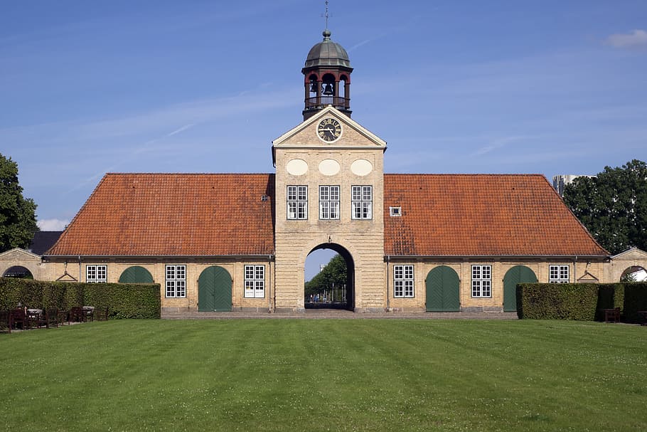 august castle, castle, gatehouse, alsen, denmark, augustenborg, built structure, architecture, building exterior, sky
