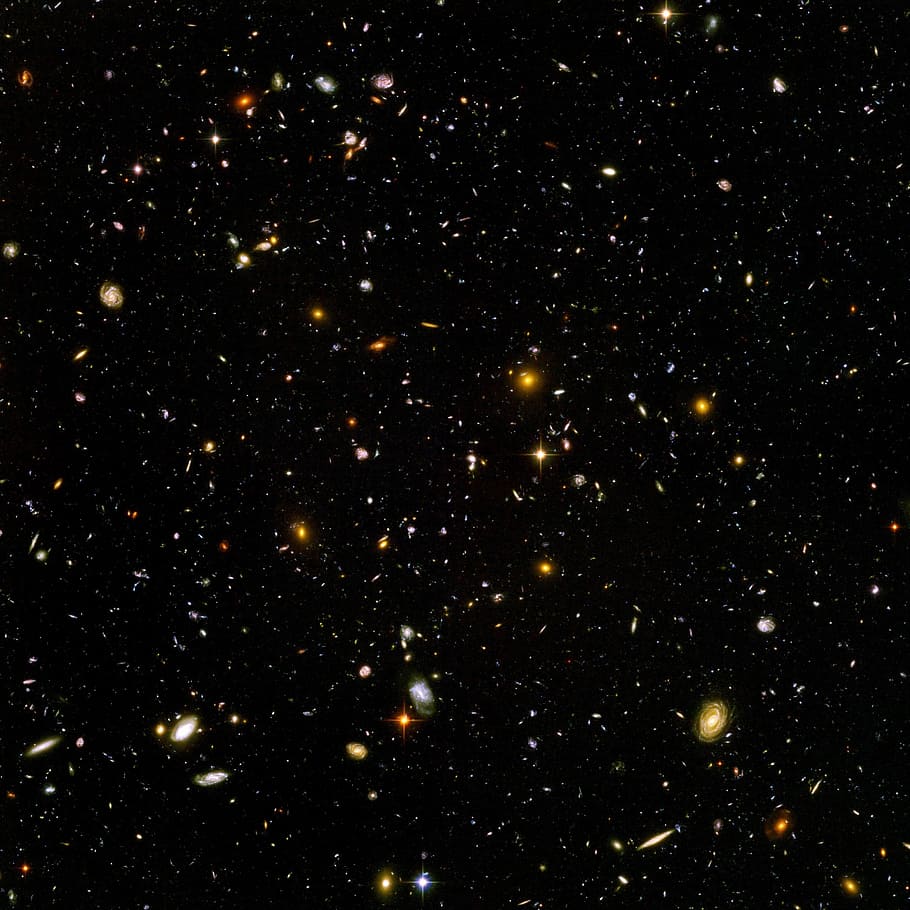 galaksi, alam semesta, ruang, tak terbatas, tak terhingga, hubble bidang ultra dalam, bintang - ruang, astronomi, malam, langit