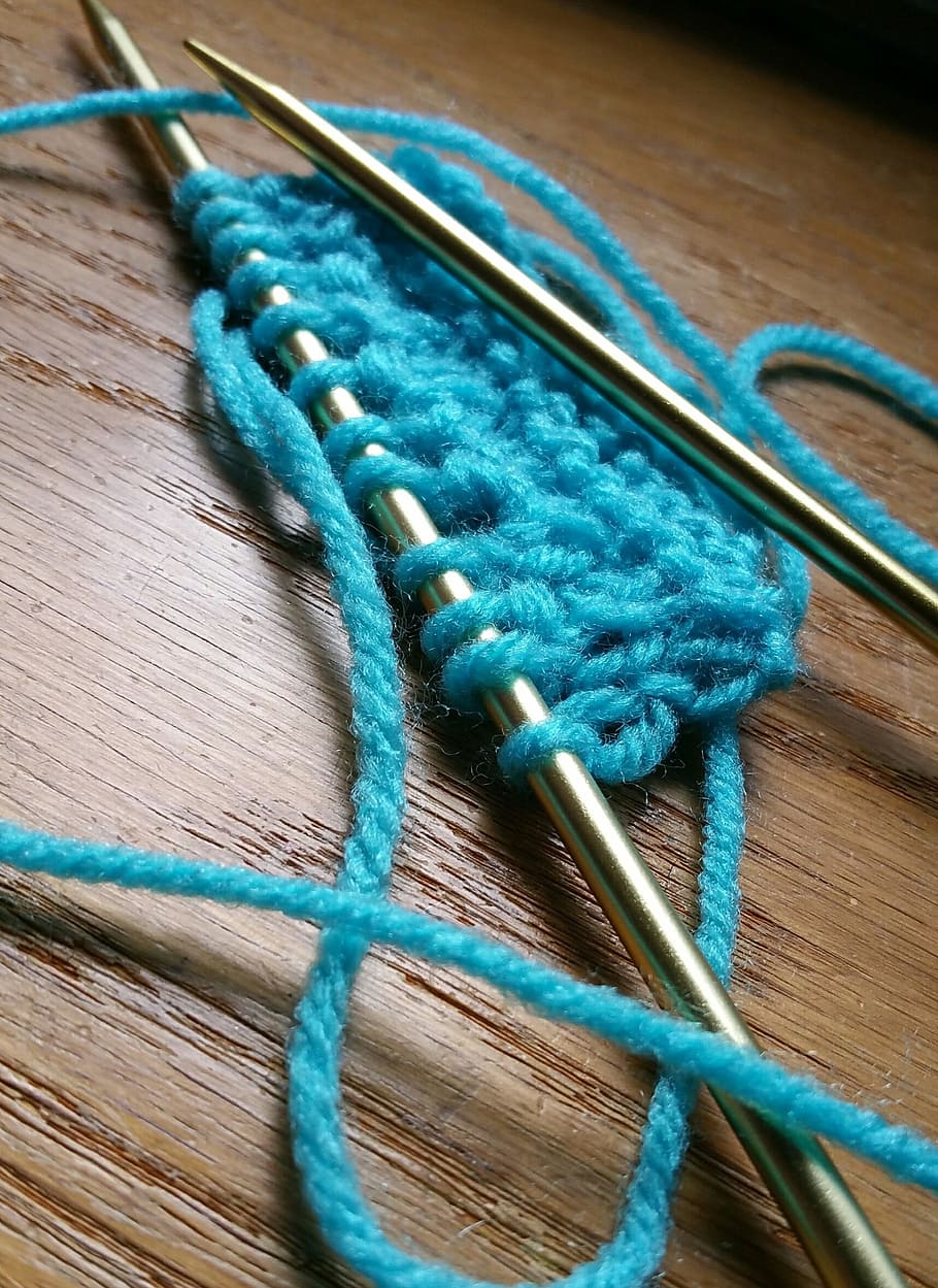 編み物, 糸, ウール, ニット, 青, 自家製, クラフト, かせ, 暖かい, 綿