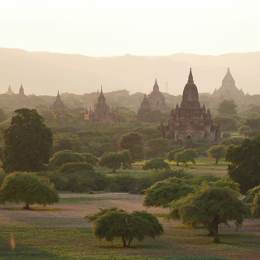 Bagan, Myanmar, Burma, Pagoda, kuno, agama, lanskap, arsitektur, pariwisata, sejarah