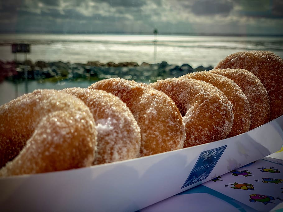donuts, seaside, sugar, diabetes, indulgence, temptation, refreshment, food, food and drink, freshness
