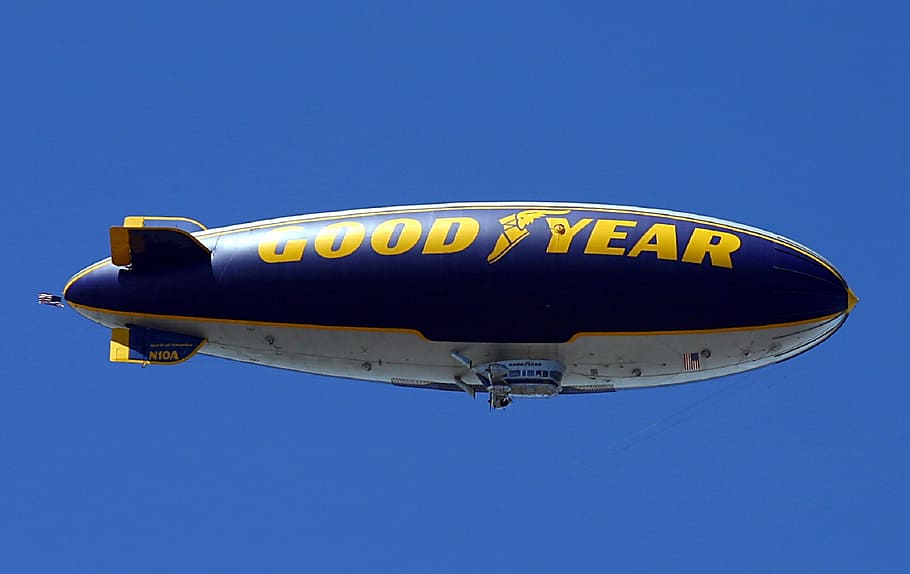 blue, white, good, year blimp clipart, blimp, goodyear, sky, aircraft, airship, dirigible