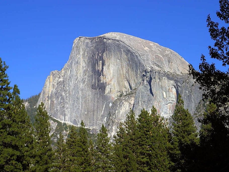half dome, yosemite, valley, usa, california, climb, hiking, national park, nature, mountains