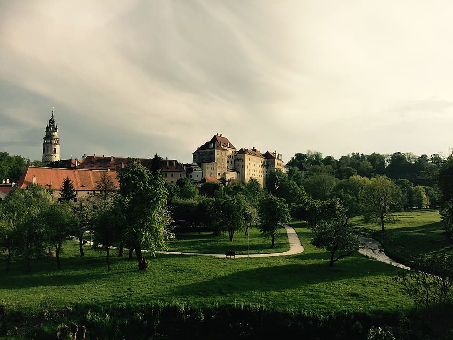 czech krumlov, landscape, view, castle, building, the outhouse, romance, czech republic, architecture, building exterior