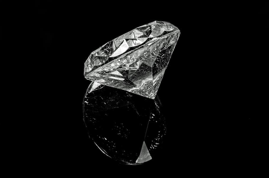 clear gemstone, diamond, black, rich, brilliant, crystal, background, gem, object, facet