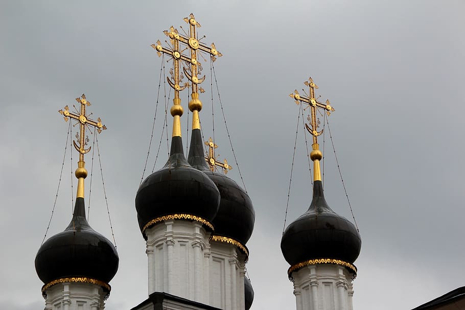 Iglesia, Golden, Dome, Rusia, Moscú, cúpula, ortodoxa, iglesia ortodoxa rusa, históricamente, monasterio