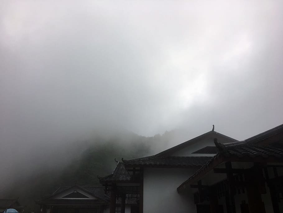 zhangjiajie, travel, fog, architecture, building exterior, built structure, building, cloud - sky, house, sky