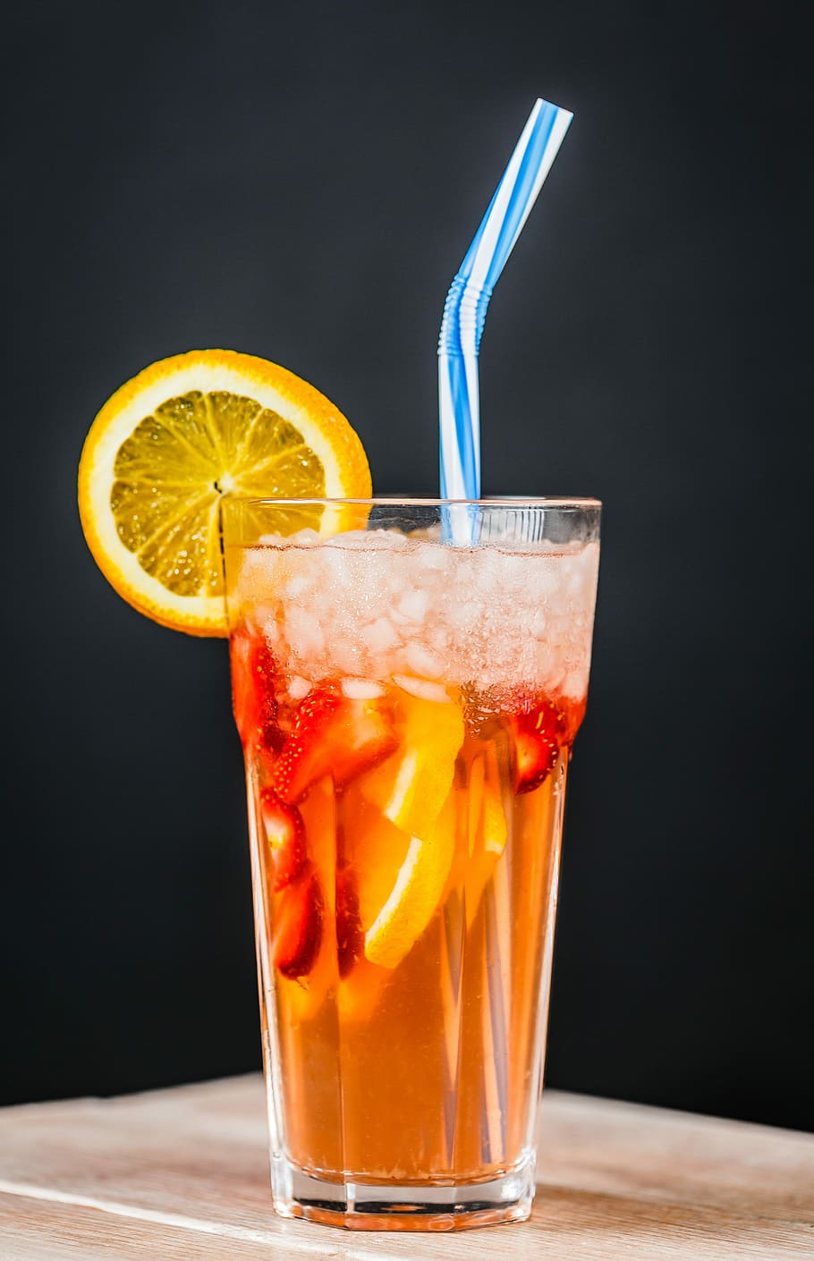 orange, strawberry juice, lemon, glass, drink, coldly, health, cocktail, air, glass tumbler