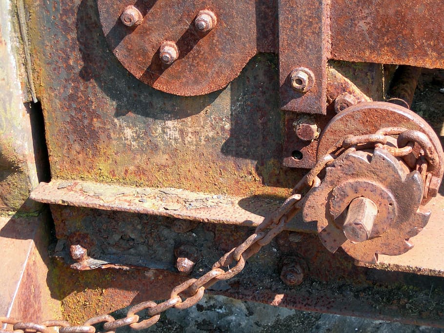 Oxide, Machine, Mechanism, Iron, Old, obsolete, abandoned, rusty, day, outdoors