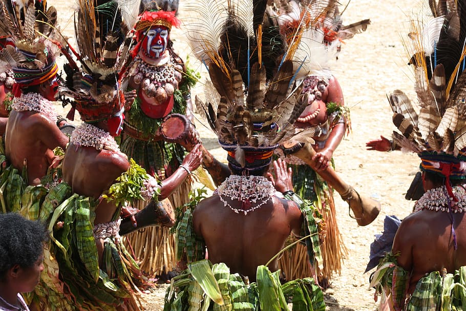 dataran tinggi, guinea baru papua, suku, desa, tradisional, budaya, perjalanan, musik, seni dan kerajinan, representasi manusia