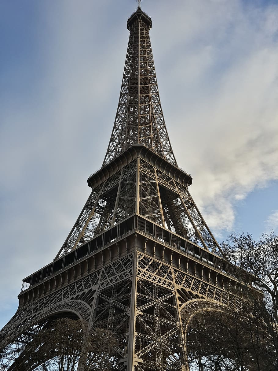 eiffel tower, wrought iron lattice tower, champ de mars, paris, france, gustave eiffel, europe, landmark, travel, monument