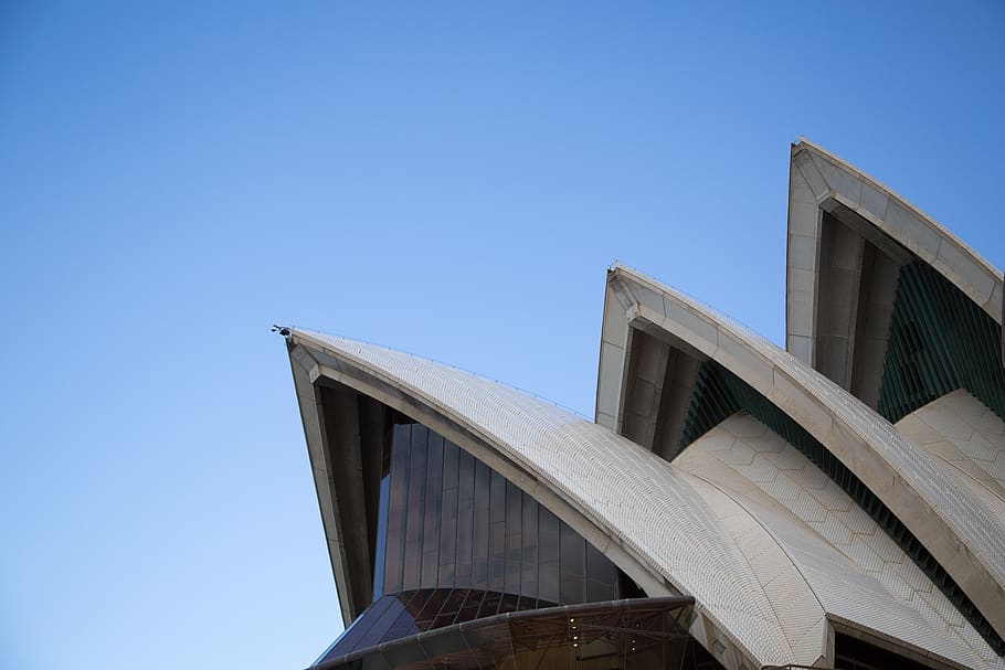 Gedung opera Sydney, australia, bangunan, atap, biru, langit, Arsitektur, struktur yang dibangun, langit cerah, eksterior bangunan