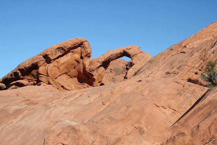 Usa, Nevada, Valley Of Fire, Fire, Rock, Rock Arch, arch, sky, day, outdoors, blue
