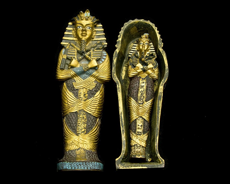 king tutankhamun, sarcophagus, mummy, egypt, treasure, isolated, gold, blue, tut, king