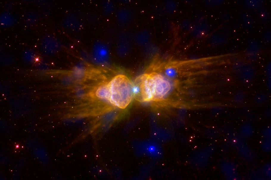 ant nebula, bipolar planetary nebula, stars, cosmos, menzel 3, mz 3, space, lobes, columns, rays